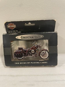 Harley Davidson 2 Decks of Playing Cards Motorcycle Tin 1998 Brand New Sealed - Picture 1 of 7