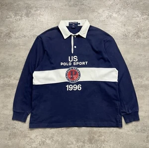 VTG 90s POLO SPORT RALPH LAUREN 1996 NAS 12M YACHT RUGBY SHIRT SIZE L - Picture 1 of 6