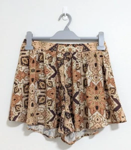 Bec & Bridge Size 8 Small Brown Majolica Pattern Summer Shorts - Picture 1 of 6