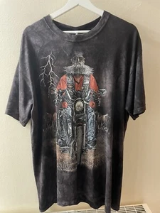 The Mountain Graphic T-Shirt Motorcycle Mens L Tie Dye - Picture 1 of 3