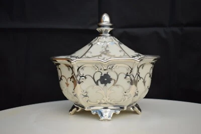 CACHEPOT CENTROTAVOLA PORCELLANA E ARGENTO ANNI 40 NO GINORI ROSENTHAL BAVARIA - Imagen 1 de 4