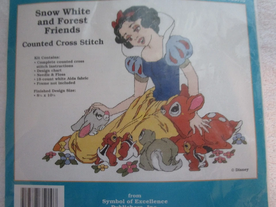 Snow White and Forest Friends Counted Cross Stitch Pattern Disney 8x10 Complete