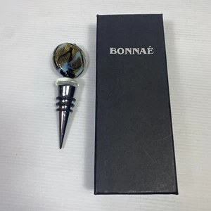 Bonnae Handmade Decorative Glass Silver Bottle Stopper Wedding Gift Wine - Picture 1 of 7