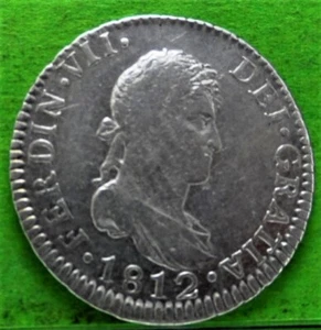 FERNANDO VII, 2 Reales, 1812, CADIZ -CI, Ag - Imagen 1 de 2