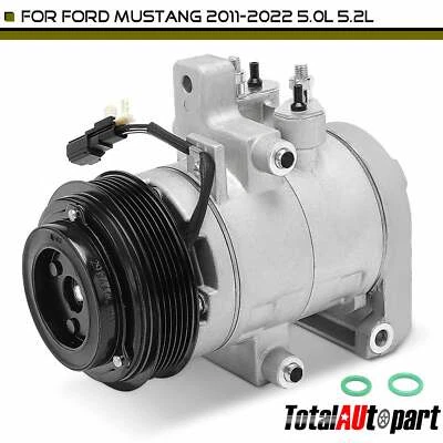 A/C Compressor with 6-Groove Pulley for Ford Mustang 2011-2022 5.0L 5.2L DKS17DS - Image 1 of 4