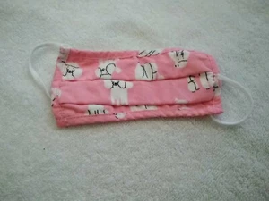 Old Navy Girls Toddler Face Mask white and pink white poodle - Picture 1 of 3