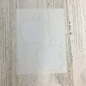 Apple Logo Stickers Small Authentic White Mac - Afbeelding 1 van 4