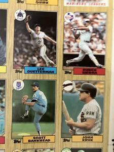 Hoja de 132 tarjetas de béisbol Topps 1987 sin cortar - ¡Gran colgador de pared! - Imagen 1 de 4