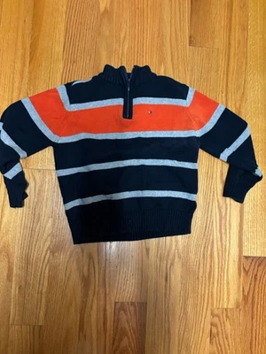 Suéter Tommy Hilfiger 1/4 com zíper infantil masculino tamanho 6 pulôver - Imagem 1 de 2