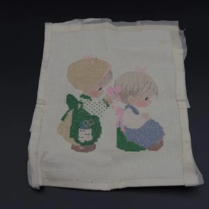 Precious Moments Cross Stitch Art Handmade Embroidered Wall Decor Craft - Picture 1 of 2