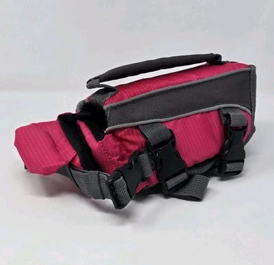 Adjustable Pet Life Jacket Reflective Vest Preserver Puppy Safety Pink Small-tv - Image 1 of 4