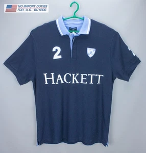 NEW Hackett London Navy/Sky Mens Polo Shirt Tailored Size 3XL Embroidered Cotton - Picture 1 of 24