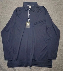 FootJoy Camicia Golf Uomo Protezione Solare Tinta Unita Manica Lunga Blu Scuro XXL 2XL - Foto 1 di 8