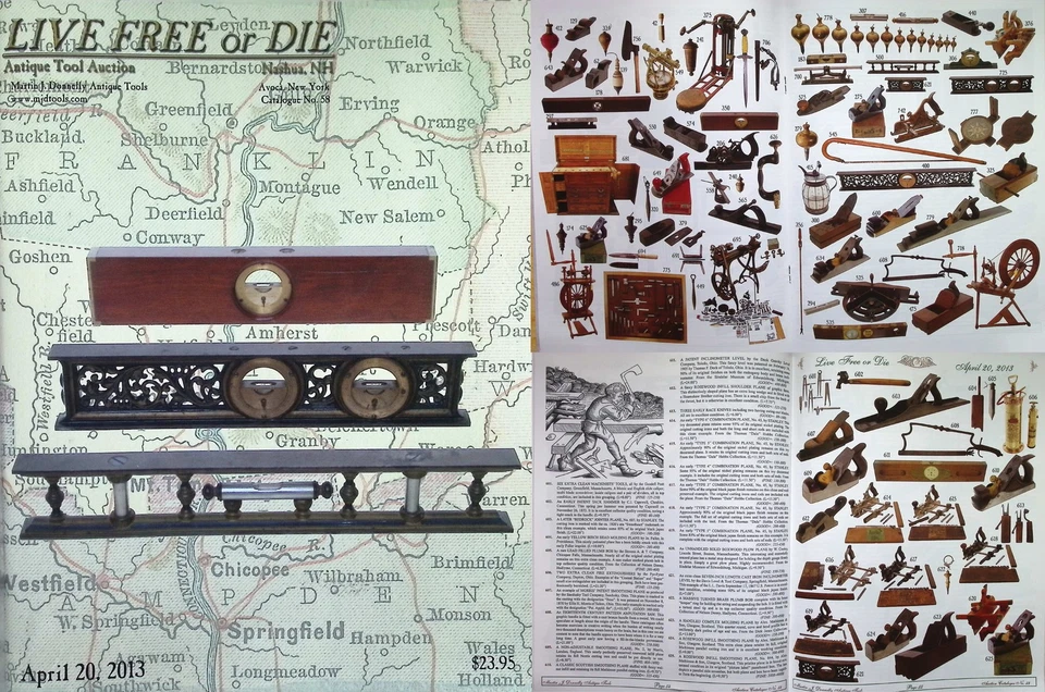 Catálogo de subasta de herramientas antiguas a todo color abril 2013 con precios realizados Foto 1 de 1