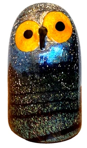 6" Iittala Finland Toikka Studio Art Glass Bird Owl Sculpture Figurine Vtg Mcm - Picture 1 of 17