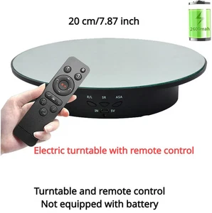 7.87'' 360° Rotating Display Stand w/ Remote for Jewelry Photo Video Figure - Picture 1 of 25