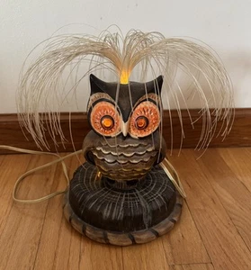 Vintage Ceramic  Brown Owl Night Light Up Lamp!! - Picture 1 of 3