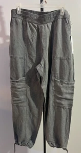 C&C California Large Linen Blend Cargo Pockets Elastic Waist Joggers New NWT - Picture 1 of 8