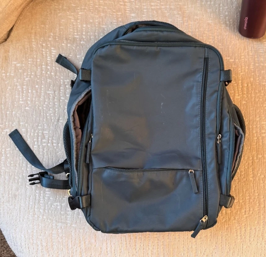 Mochila de Viaje Hanples 40L 17' Portátil Impermeable Viaje Azul Pavo Real Foto 1 de 4