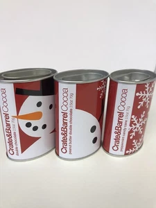 Lote 3 latas de colección de cacao de caja y barril vacías de 3 pulgadas Navidad - Imagen 1 de 9