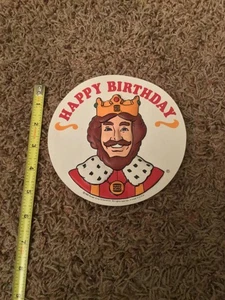 Cake topper rialzato buon compleanno Burger King 1980 vintage - Foto 1 di 3