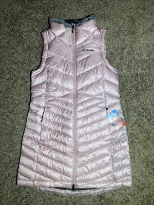 NEW Women's Columbia Evening Shade EXS Long Vest Pink Size Medium MSRP $140.00 - Image 1 of 4