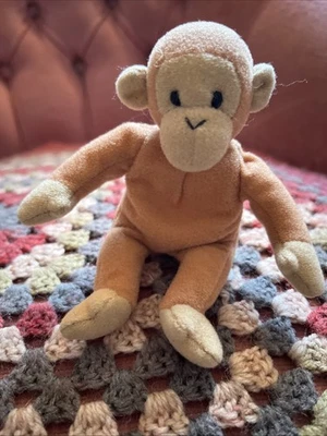 McDonald’s Happy Meal Soft Toy TY Beanie Babies 1993 Bongo The Monkey 5.5" Long - Image 1 of 4