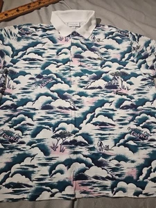 Lacoste Hemd Herren XXL 2XL Grüße aus Frankreich Polo AllOver Print Preppy Selten - Bild 1 von 13