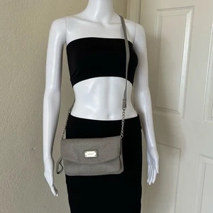 Nine West Tunnel Pebbled Faux leather Grey Crossbody Shoulder bag Purse - Picture 1 of 11