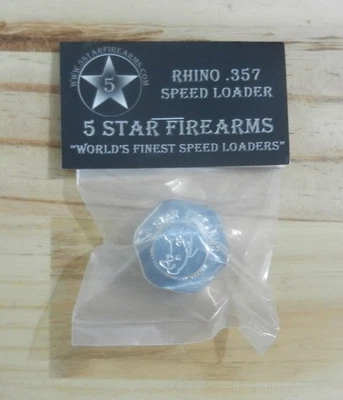 5 STAR FIREARMS Aluminum Speedloader; Fits Chiappa Rhino; Holds 6 Rounds 357; Rhino .357