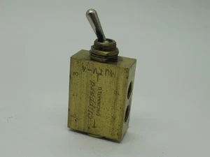 MJTV-4 4-Way Toggle Valve, Enp Steel Toggle, 1/8” NPT, 10.5 SCFM at 100 PSIG - Picture 1 of 3