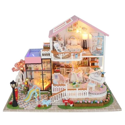 Sweet Words House DIY Wooden Miniature Dollhouse Kit with LED for Adult Gift - Image 1 of 4
