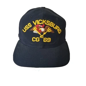 USS Vicksburg CG 69 Trucker Snapback Cap Hat Patriotic New Era MFG In USA Men's - Picture 1 of 11