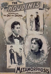 M51 Vintage Harry Houdini Magic Theatre Poster Re-Print A4 - Picture 1 of 1