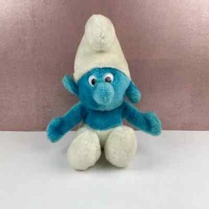 Vintage Wallace Berrie Blue White Smurf Plush Stuffed Animal 1979 - Picture 1 of 8