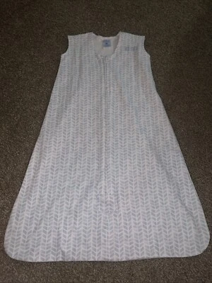 Cobertor vestível de algodão Halo SleepSack Platinum Series M 6-12 meses Chevron azul - Imagem 1 de 4