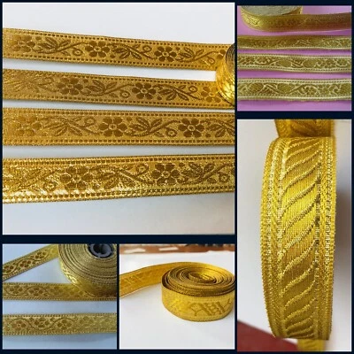 MARKENLOS 10m/1m Borte Spitze elegante Nichtelastisch 2,5cm Gold C66A