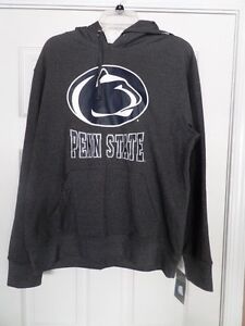 Penn State Hooded Sweatshirt Gray Draw Strings Pockets Med & Large  NWT SRP $55