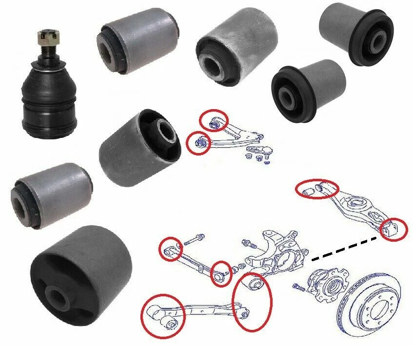 Bujes de brazo de arrastre de control de rótula trasera Mitsubishi Montero Pajero Foto 1 de 1