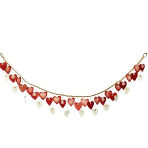 Jeweled Hearts Capiz Garland - Valentine's Day and Wedding Decor - Picture 1 of 4