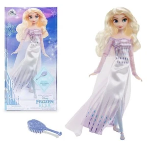 Disney Frozen 2 Elsa Reina de las Nieves Vestido Princesa Muñeca Figura con Cepillo - Imagen 1 de 7