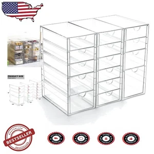 Multi-Compartment Acrylic Drawer Storage - 15 Clear Drawers for Organized Living - Picture 1 of 11