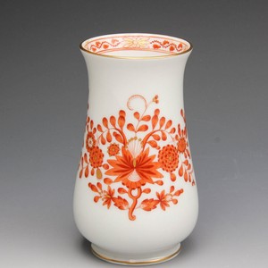 NP# 369,- EUR Vase Meissen 1.Wahl mit Indischer Korallenrot Malerei