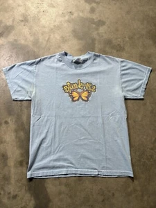 Light Blue Butterfly Design Blink 182 T Shirt Youth Large 1990s Vintage Cotton - Picture 1 of 5