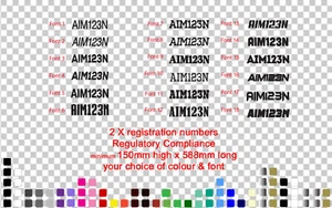 Boat Rego Number Stickers Registration Decal Marine Cast 150mm 15cm hign - Picture 1 of 1