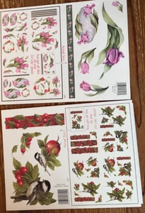 Decoupage Booklet and 2 Sheets of 24X36" Tulips and Cherries Prints - Picture 1 of 4