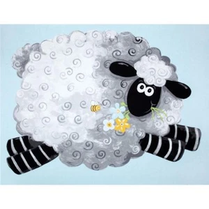 Lewe the Sheep Susybee fabric height growth chart quilt pillow panel patchwork - Picture 1 of 9