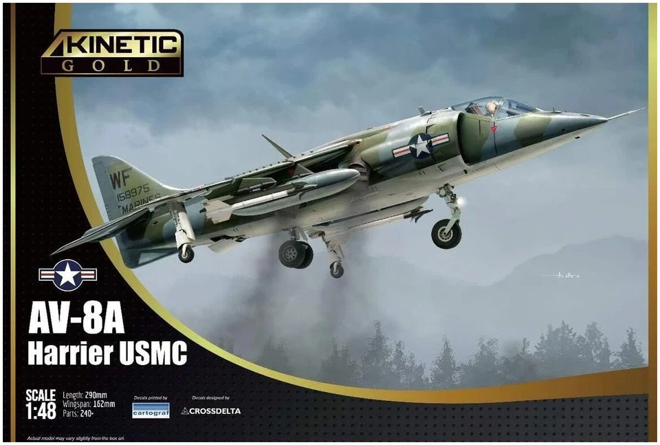 Kinetic 48072 AV-8A Harrier USMC Kit Montaggio 1/48 - Immagine 1 di 1