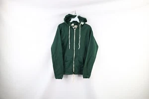 Deadstock Vtg 60s Streetwear Boys XL Blank Full Zip Hoodie Sweatshirt Green USA - Picture 1 of 10