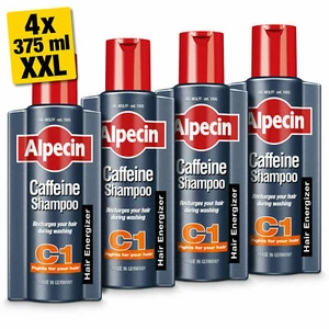 Alpecin Caffeine Shampoo C1 XXL 4x 375ml Natural Hair Growth Shampoo for Men - Picture 1 of 7